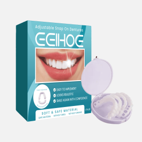 Adjustable Snap-on Dentures, Perfect Temporary Teeth Coverage, Adjustable Snap-on, Moldable Dentures, Orthodontic Denture Kits, Beautiful Smile, (Option: 2pcs)