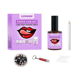 Multicolor Teeth Gem Suit Easy To Disassemble (Color: Black)